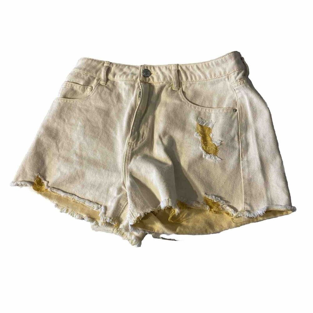 Cache Girls XL Shorts‎ Distressed Ruff Hem Yellow
